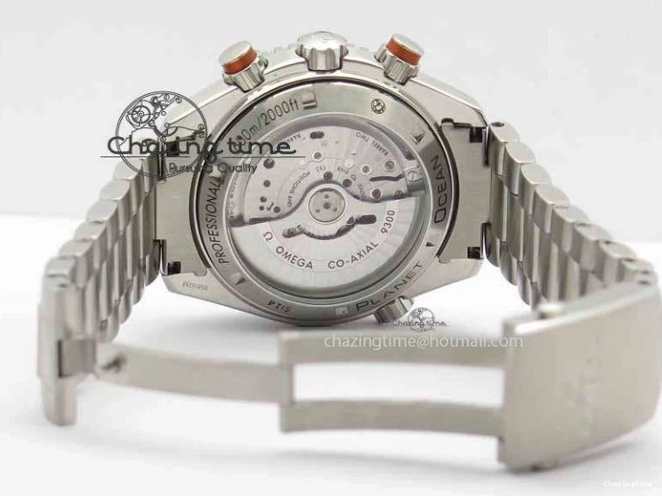 0423 Sophisticated Planet Ocean Master Chronometer Chrono SS OM 1:1 Best Edition Orange On SS Bracelet A 8156